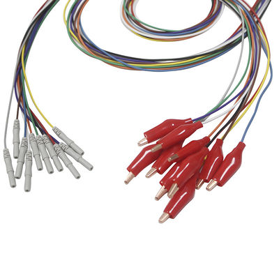 Chwytak typu Din 1,5 mm z miękką powłoką zewnętrzną Zacisk krokodylkowy Elektrody EEG Pozłacane przewody EEG EMG Elektroda