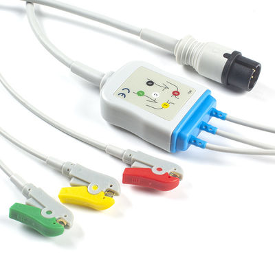 AAMI 6-pinowy kabel EKG i Leadwires 3-odprowadzeniowe złącze zaciskowe IEC Kabel EKG