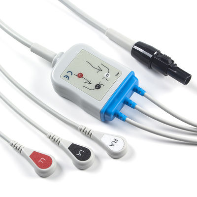 Kable i przewody EKG Kontron 125 128 VSM510 3 przewody AHA Snap 7-stykowe złącze Kabel EKG