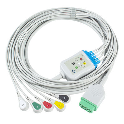 GE Marquette CBM-05NA-10AS-0001 Kable i przewody EKG 5 odprowadzeń IEC snap 11pin Złącze Kabel EKG