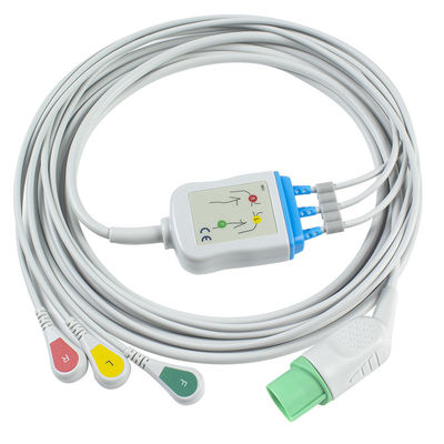 Mindray Datascope 040-000966-00 EA6232A Kable i przewody EKG Złącze 12-stykowe Kabel EKG 3 odprowadzenia IEC snap