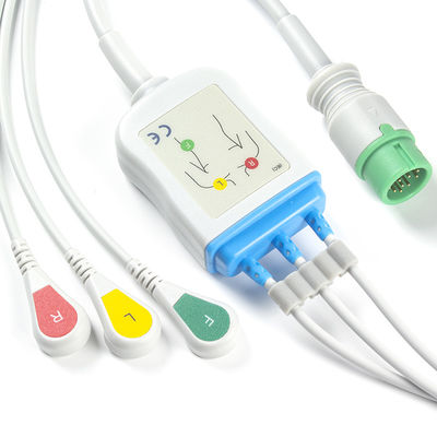 Kabel Biolight BLT EKG i przewody 3-odprowadzeniowe IEC Clip 12-pinowe złącze kabla EKG