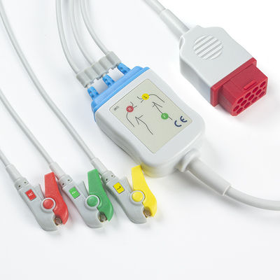 Bionet Nowe kable i przewody EKG BM3 BM5 12-stykowe złącze Kabel EKG 3-odprowadzeniowy klips IEC Grabber