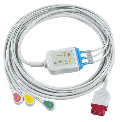 Bionet Nowy Model BM3 BM5 Kable EKG i Leadwires Snap Kabel EKG 3 Odprowadzenia Złącze IEC 12 pin
