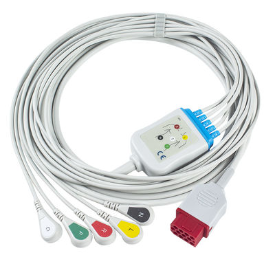 Bionet Nowy BM3 BM5 BM7 5 odprowadzeń Kable EKG i odprowadzenia Snap Kabel EKG IEC 12 pin
