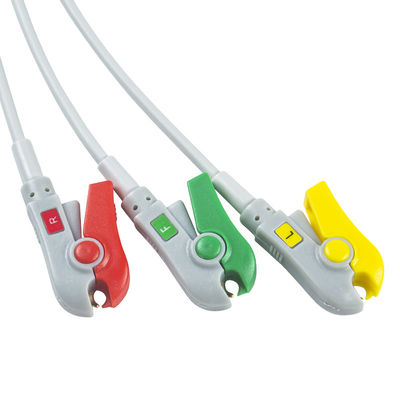 Fukuda DS-8100 EKG Leadwires 3 kabel odprowadzeń IEC Clip Patient Detect