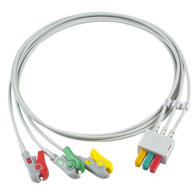 Fukuda DS-8100 EKG Leadwires 3 kabel odprowadzeń IEC Clip Patient Detect