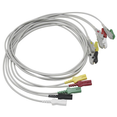 LL EKG Leadwires 5 Lead Snap Grabber Typ Dual Pin AAMI 6PIN Bionet Datex Siemens GE-Hellige Kontron