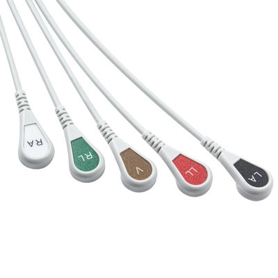 Fukuda Denshi Kompatybilny kabel EKG z bezpośrednim połączeniem i przewody prowadzenia - CI-700E-5 5Lead AHA Snap