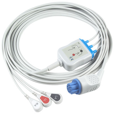 Dla Datex Ohmeda Kompatybilny kabel EKG z bezpośrednim połączeniem i przewody przewodne 3Lead AHA Snap