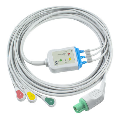 Hellige Kompatybilny kabel EKG z bezpośrednim połączeniem i przewody prowadzenia do 3Lead IEC Snap