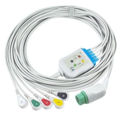 Kompatybilny Siemens Drager 5 Lead Iec Snap Ecg Lead Cable / Ecg Lead Wire Set