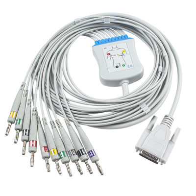 Kabel bagażnika Nihon Kohden Ekg BA-902D ECG-FD07 ECG-9010K Leadwires 15 pinów IEC Banana 4.0