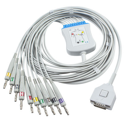 Kabel Fukuda ME EKG KP-500 KP-500D Cardisuny EKG kabel monitora pacjenta 10 odprowadzeń przewody złącze IEC Banana 4.0
