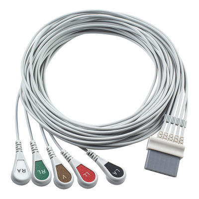 Schiller Kable EKG i przewody ołowiowe 7pin Connector Kabel EKG 5 Lead IEC snap grabber