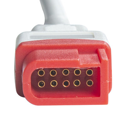 Spacelabs prostokątny 10Pin do okrągłego 6Pin IBP adapter kabel IBP kabel rozszerzający 0,3 Meter