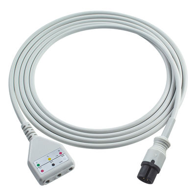 AAMI 6Pin EKG kablu Edan Din styl 3lead Kabel 1.30M
