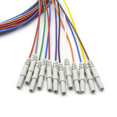 Elektrody EEG Din 1.5 pokryte złotem Kolorowe elektrody EEG 1,5 metrów 10 sztuk na zestaw