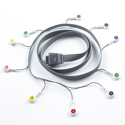 Szary 10 Ołów EKG Holter Kabel Kompatybilny z Edan Biomedical Instrument IEC Snap