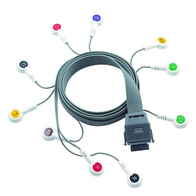 Szary 10 Ołów EKG Holter Kabel Kompatybilny z Edan Biomedical Instrument IEC Snap