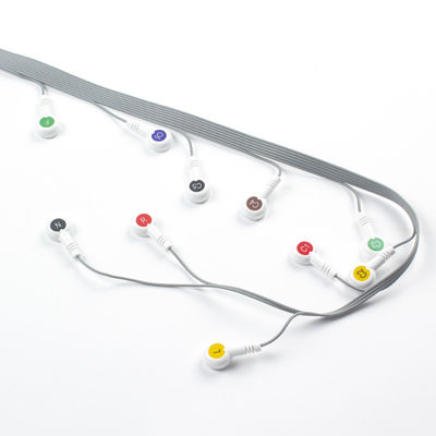 Szary 10 Ołów EKG Holter Kabel Kompatybilny z Edan Biomedical Instrument IEC Snap
