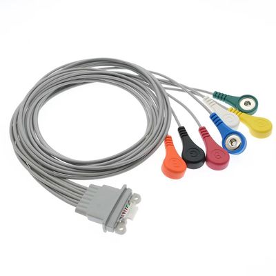 Kompatybilny z Schiller Medilog AR12 Plus EKG Holter Kabel 7Lead IEC Snap AR4 Plus FD5