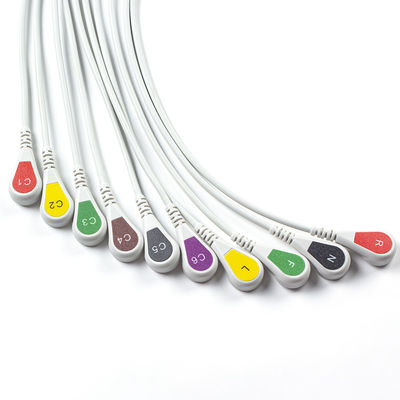Kompatybilny P-Hilips Trim 10Lead Kabel EKG IEC Snap dla PageWriter Trim I, PageWriter Trim II