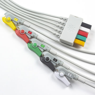 S-iemens Pacient Cable ECG 5 Lead S-iemens IEC Grabber EKG Lead dla dorosłych lub dzieci w kolorze szarym