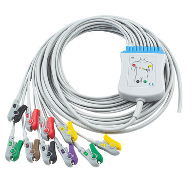 Wytrzymały 10Lead Kabel EKG IEC Grabber bez złącza do wyrobów medycznych