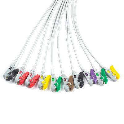 Wytrzymały 10Lead Kabel EKG IEC Grabber bez złącza do wyrobów medycznych