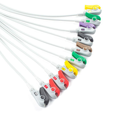 Wytrzymały 10Lead Kabel EKG IEC Grabber bez złącza do wyrobów medycznych