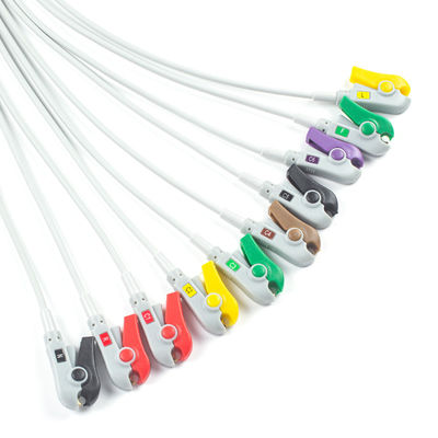Wytrzymały 10Lead Kabel EKG IEC Grabber bez złącza do wyrobów medycznych