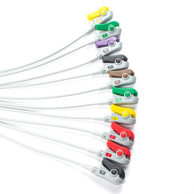 Wytrzymały 10Lead Kabel EKG IEC Grabber bez złącza do wyrobów medycznych