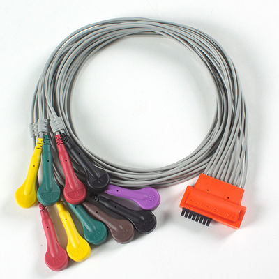 Kompatybilny kardiolityny dotykowy EKG 10Lead Kabel EKG IEC Snap z szary i pomarańczowy TPU