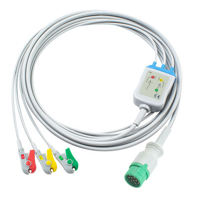 Emtel Fx2000 Kable EKG i przewody ołowiowe 12pin Connector Kabel EKG 3 5 Lead IEC AHA Snap Grabber Clip