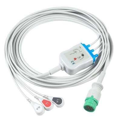 Emtel Fx2000 Kable EKG i przewody ołowiowe 12pin Connector Kabel EKG 3 5 Lead IEC AHA Snap Grabber Clip