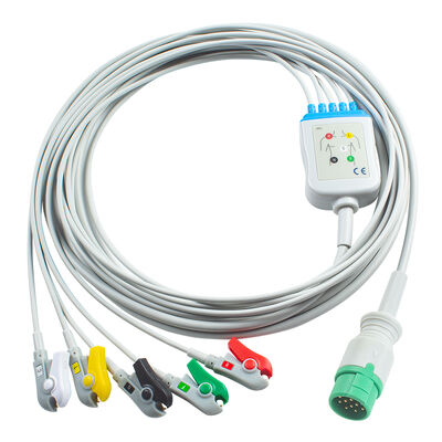 Emtel Fx2000 Kable EKG i przewody ołowiowe 12pin Connector Kabel EKG 3 5 Lead IEC AHA Snap Grabber Clip