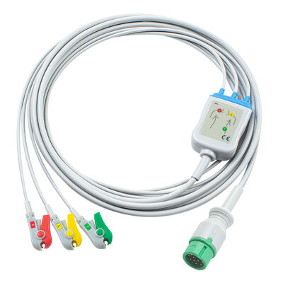 Ecomed Kable EKG i przewody ołowiowe 12pin Connector Kabel EKG 3 5 Lead IEC AHA Snap Grabber Clip
