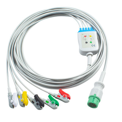 Ecomed Kable EKG i przewody ołowiowe 12pin Connector Kabel EKG 3 5 Lead IEC AHA Snap Grabber Clip