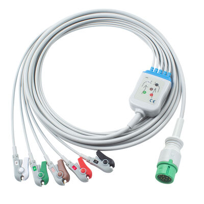 Ecomed Kable EKG i przewody ołowiowe 12pin Connector Kabel EKG 3 5 Lead IEC AHA Snap Grabber Clip