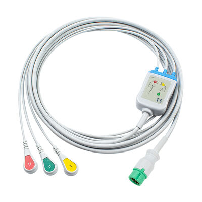 Yonker 12Pin E12 Jeden bezpośredni kabel EKG Kable i przewody EKG 3 odprowadzenia AHA IEC