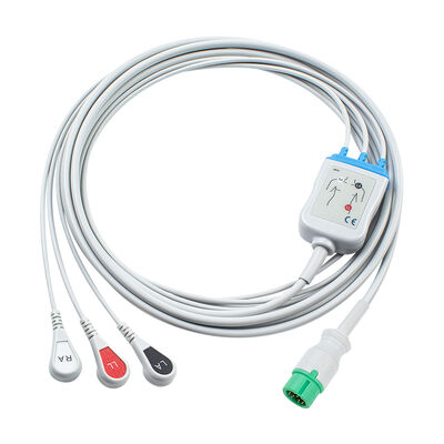 Yonker 12Pin E12 Jeden bezpośredni kabel EKG Kable i przewody EKG 3 odprowadzenia AHA IEC