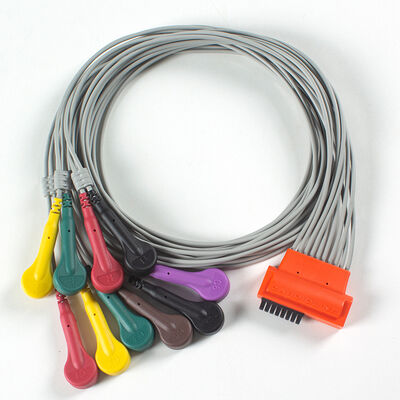 Kompatybilny kabel EKG Cardioline TouchECG HD+ 10 Lead Holter z materiałem TPU i kolorowym kodem IEC