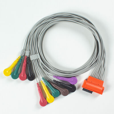 Kompatybilny kabel EKG Cardioline TouchECG HD+ 10 Lead Holter z materiałem TPU i kolorowym kodem IEC
