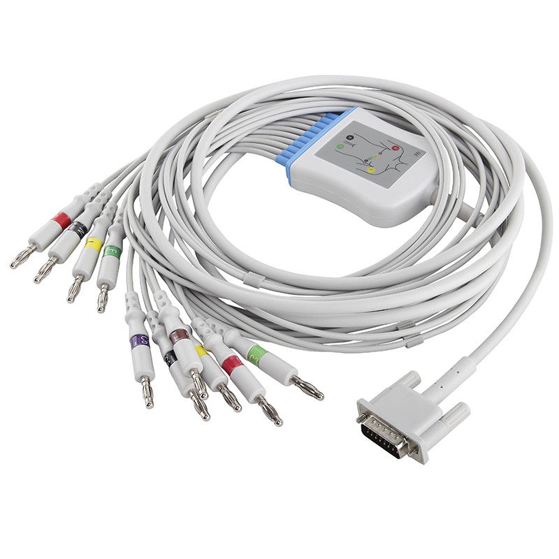 P-hilips Kabel HP EKG M2461A M3702C 989803175901 Kabel EKG i przewody 15-stykowe IEC Banana 4.0