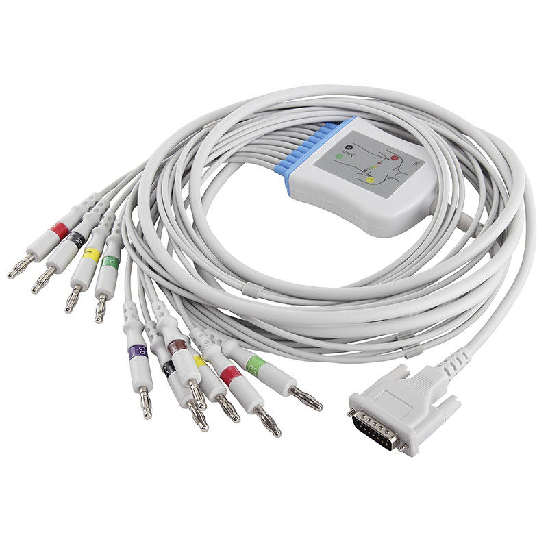 Kabel Schiller EKG AT1 CS200 2.400095 2.400071E 2.400071S Kabel EKG i przewody 15-stykowe IEC Banana 4.0