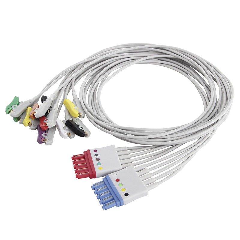 Przewody EKG OEM P-Hilips 5 + 5 IEC 4.0 Banan 4 odprowadzenia 6 odprowadzeń Przewód odprowadzeń EKG