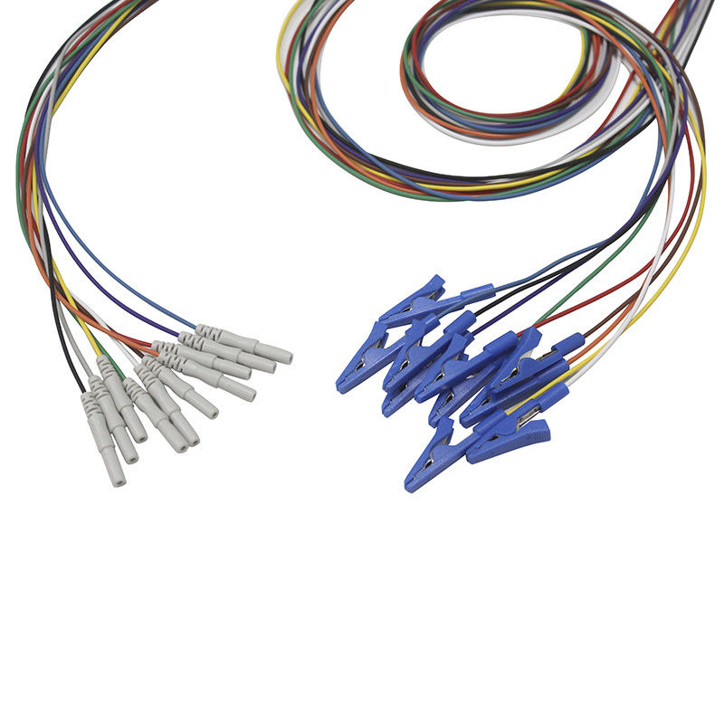 Din 1.5 styl Grabber zacisk krokodylkowy elektrody EEG pozłacane elektrody EEG Leadwires