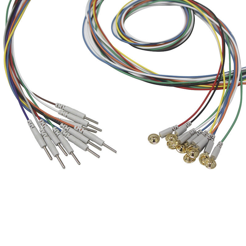 Din 2.0 Typ wtyczki EEG Cap Elektrody Pozłacane elektrody EEG EMS Leadwires