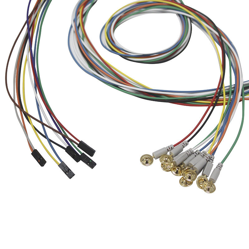 DuPont 2-pinowa wtyczka Cup Type Elektrody EEG Leadwires Pozłacane elektrody do elektroencefalografii